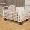 Rullande förvaringskorg för kontorsmaterial under skrivbordet, Hushåll, Praktisk, Metallnätkorg för Leksaker, Dockor