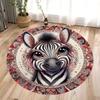 Boho Animals Printing Round Carpet Living Room Bedroom Kitchen Bathroom Floor Mat Soft Circle Rug Birthday Decor