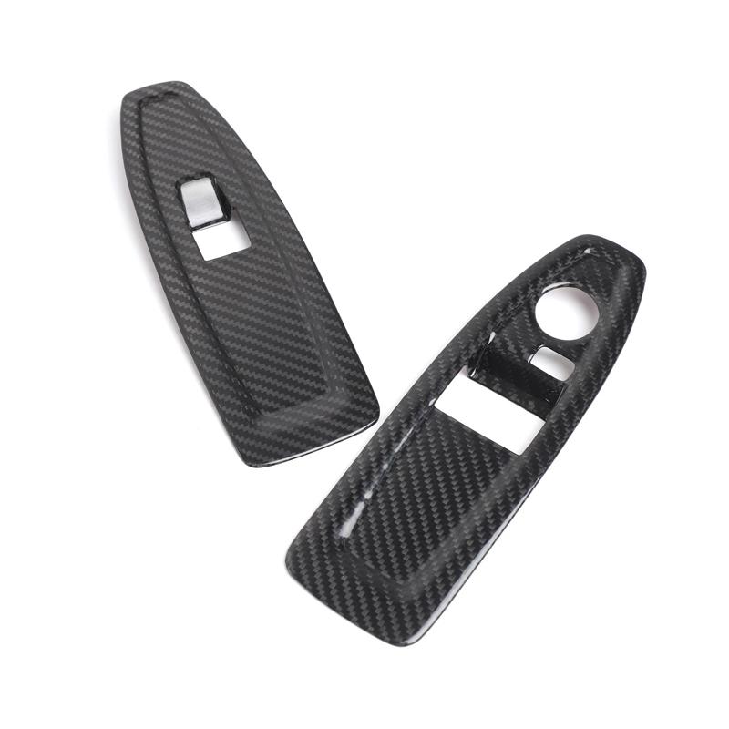 Real Carbon Fiber Car Window Lift Switch Cover Trim Sticker Car Accessories For BMW 1 2 Series F20 F21 F22 F45 F46 2014-2019