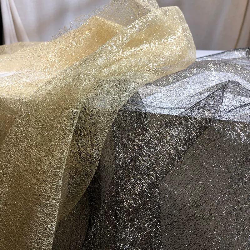 Irregular Hollow-out Glitter Mesh Fabric DIY Sewing Gilded Yarn Texture Lace Mesh Material Designer Creative Decoration Cloth