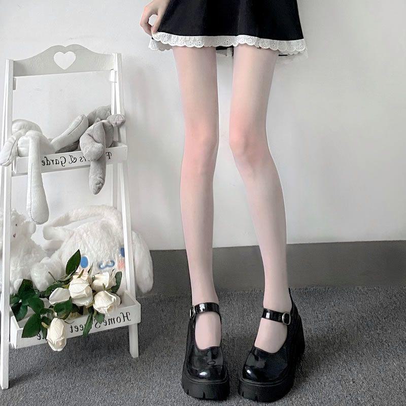Pure Red Heart Polka Dot Black Sheer Pantyhose for Women