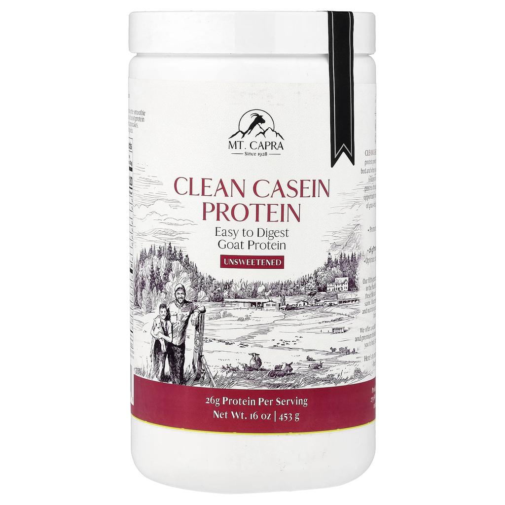 Mt. Capra, Natural Casein Protein, Unsweetened, 453g (16oz)