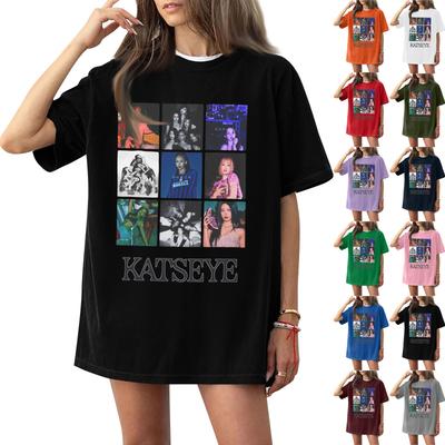 Damen Rundhals Bedrucktes Kurzarm T-Shirt Top