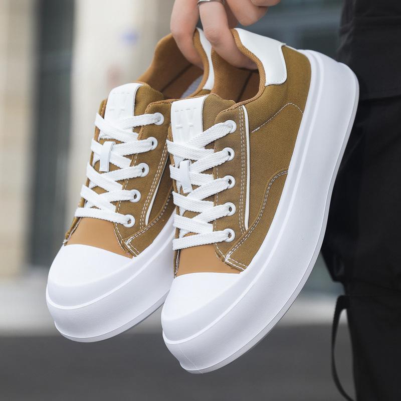 

Thick-soled low-top board shoes men s 2025 summer new men s cloth shoes breathable and versatile lightweight sports and leisure shoes tide 44 хаки