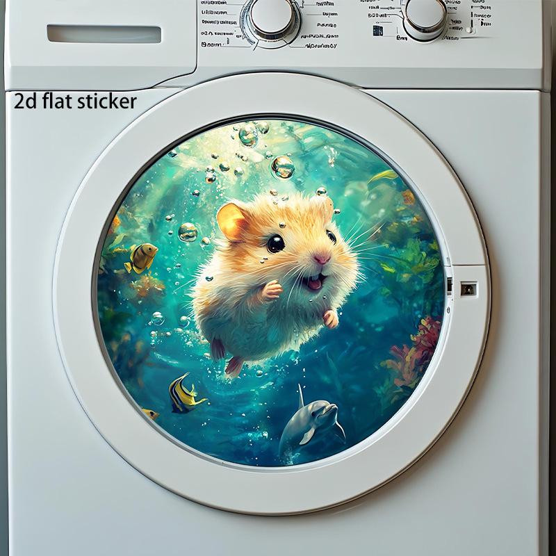 

Underwater Hamster Laundry Room Decorative PVC Stickers 1 sheet