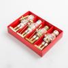 652F 4Pcs Christmas Wooden Doll Decor Handmade Christmas Nutcrackers Doll Pendant Traditional Wooden Nutcrackers Decoration