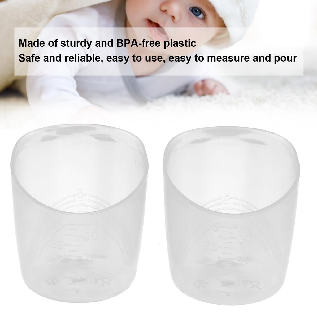 2Pcs Baby Measuring Cups Odorless Transparent Plastic Medicine Cup with Scale for Infant