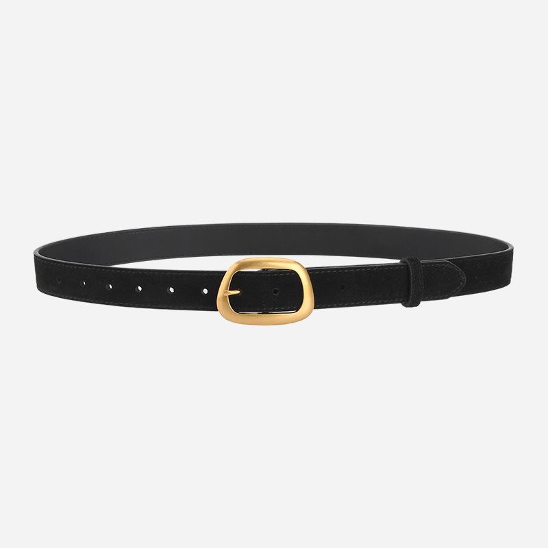 Belt Vintage Ladies Leather Belt Frosted Velvet Pin Buckle With Dress Decorative Belt