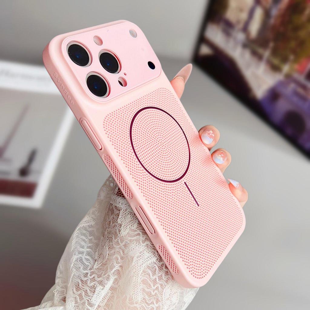 Compatible with iPhone 17 Pro Max Summer Heat Dissipation Magnetic Case and iPhone 16 with Button Lanyard Hole.