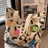 Versatile Student Canvas Tote - Large Capacity Handbag for Commuting & Shopping