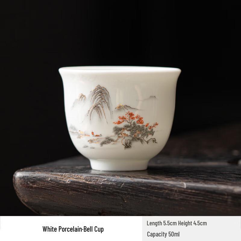 Horned Pansy White Porcelain Teacup