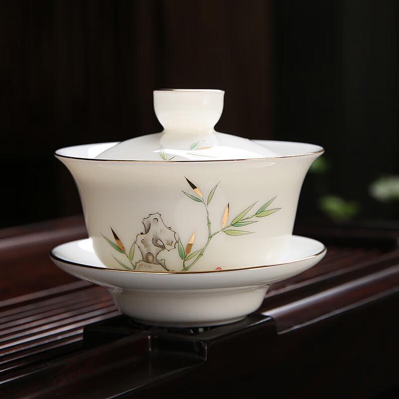 Chaxun 17-Piece Mutton-Fat Jade Porcelain Tea Set