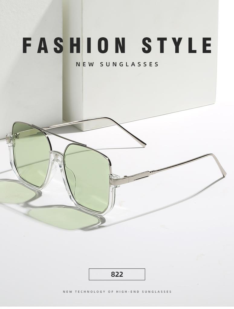 Vintage Oversized Sunglasses Fashion Men Women Square Shades Eyewear Trendy Ins Popular Brand Design UV400 Sun Glasses