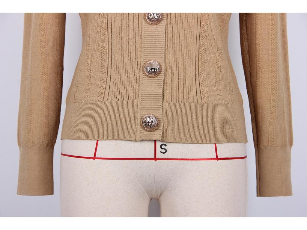 Damen Frühling 2025 Strick-Cardigan mit langen Ärmeln - Kleiner Duftstil