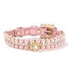 Rhinestone Dog Cat Pearl Collars Adjustable Neck Strap for Small Dogs Cat Necklace  for Kitten