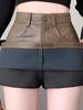 Retro Black Hot Girl PU Leather High Waist A-line Mini Skirt - 2026 Anti-Exposure Hip Hugging Short Skirt for Women