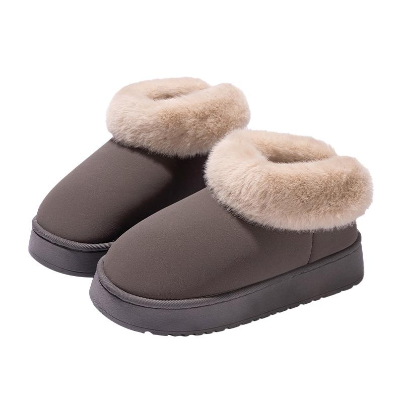 Women's Home Bootie Furry Slippers Warm Cozy Snow Boots with Fuzzy Plush Lined for Women Winter Non Slip House Shoes for Indoor Outdoor Short Boots