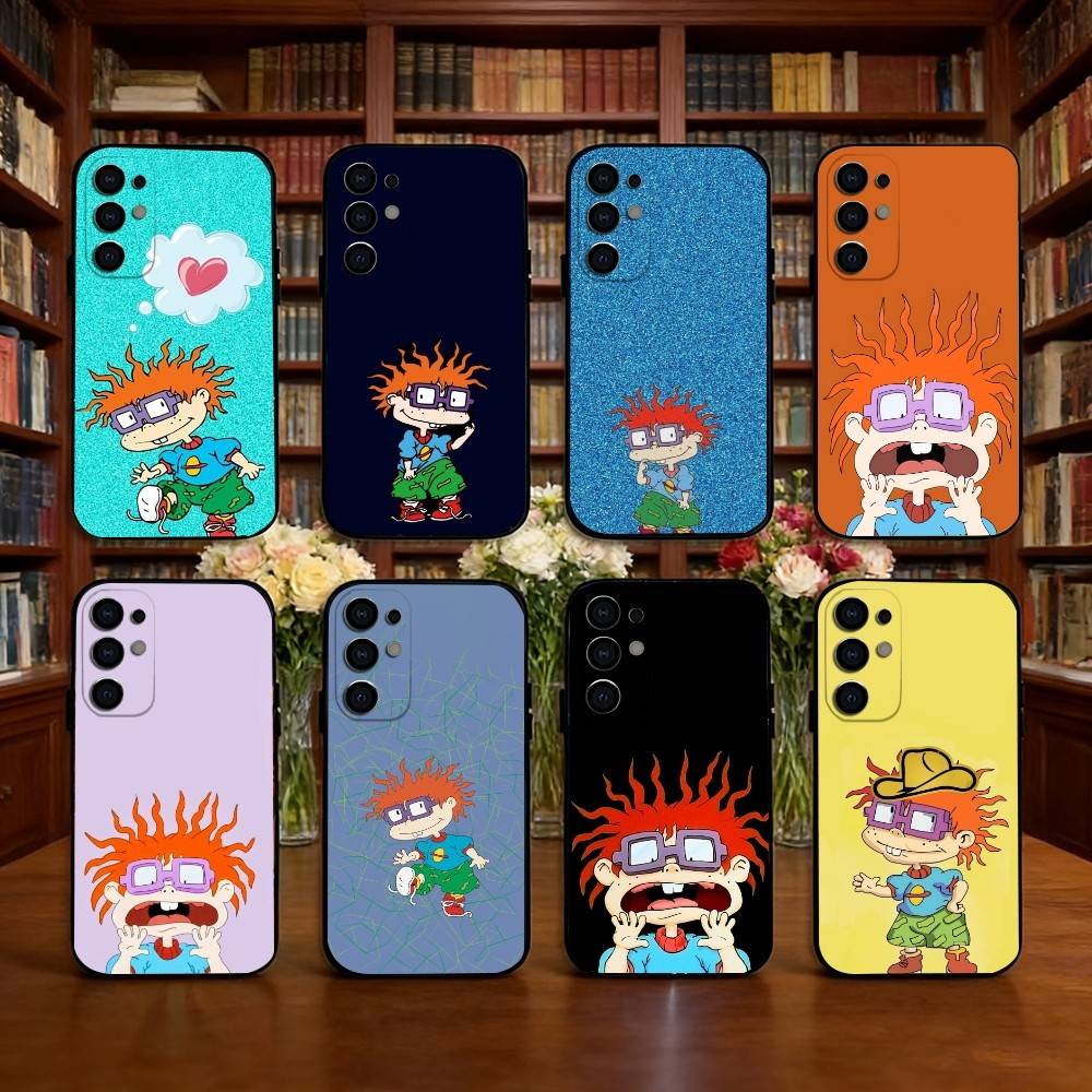 Rugrat C-Chuckie A-Angelica Phone Case For Samsung S25,S24,S21,S22,S23,S30,Ultra,S20,Plus,Fe,Lite,Note,10,Black Cover
