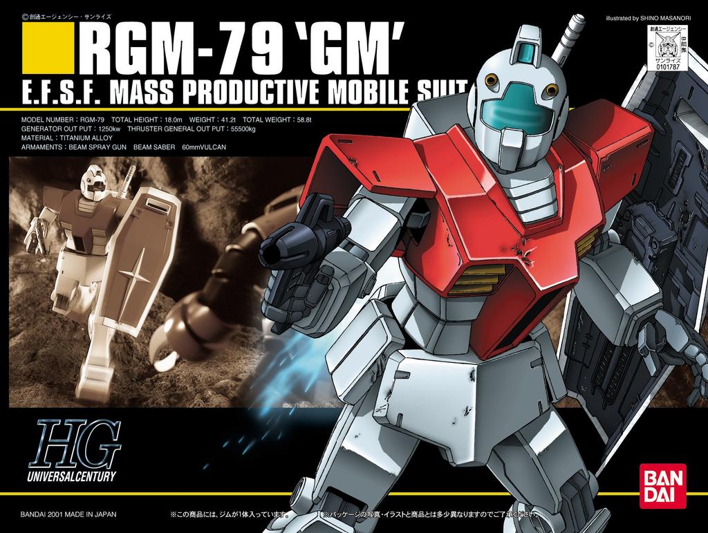 Gunpla HGUC GM Suit Plastic Model 1/144 RGM-79 (Mobile Gundam) Pre-colored