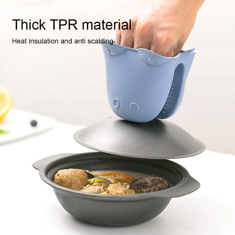 

2 шт. креативные термостойкие противоожоговые зажимы для горшков с мультяшным бегемотом, перчатки для микроволновой печи, утолщенные