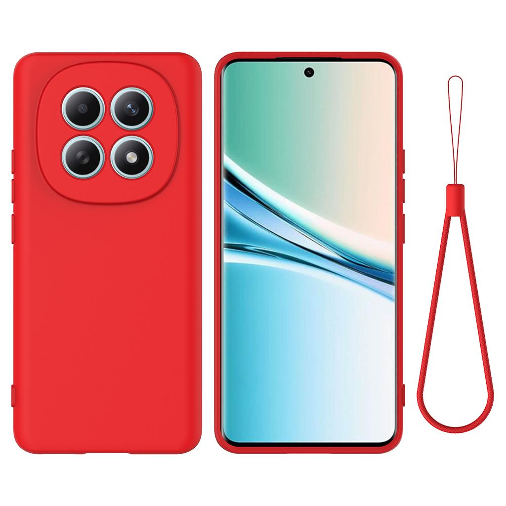 For Xiaomi Redmi Note 15 4G (Global) Liquid Silicone Case Phone Back Cover with Hand Strap