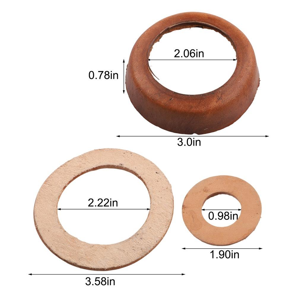 2pcs Leather Lower Valve Cup With 4pcs Gasket For Repairing Rebuilding Leather Sleeves Piston Handle Pitcher Pump Kit