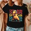Capybara Print Tshirt Unisex Casual Short Sleeve T Shirt Women Fashion Capybara Graphic Print Tops Tees