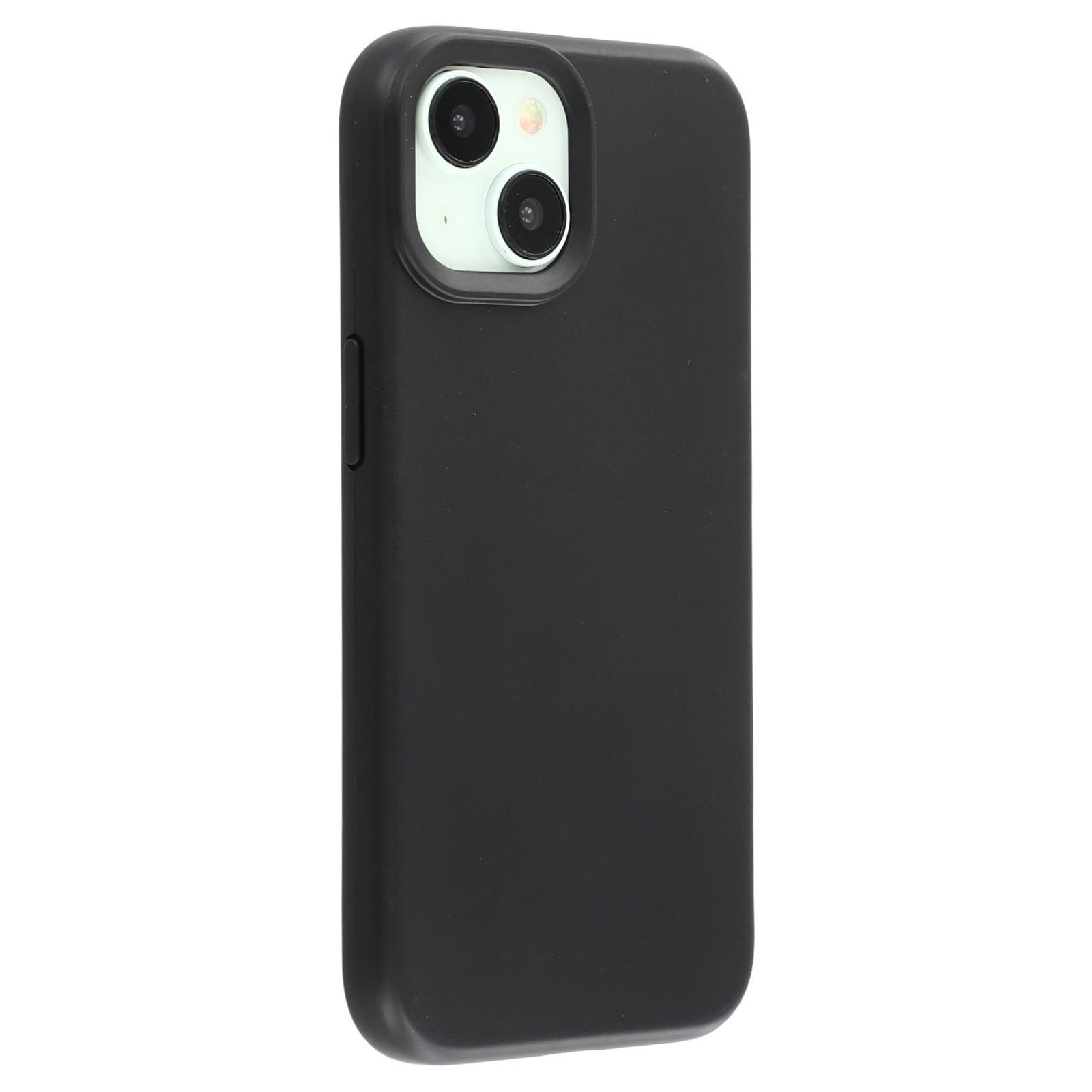 

For iPhone 15 Case 2.0mm Thick Solid Color Soft TPU Phone Back Cover Large Lens Cutout Black