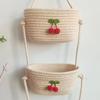Farmhouse 3-Tier Hanging Basket. Hand-Woven Wall & Desk Storage. Detachable Rope. Perfect Home Organizer, Stylish Room Decor.