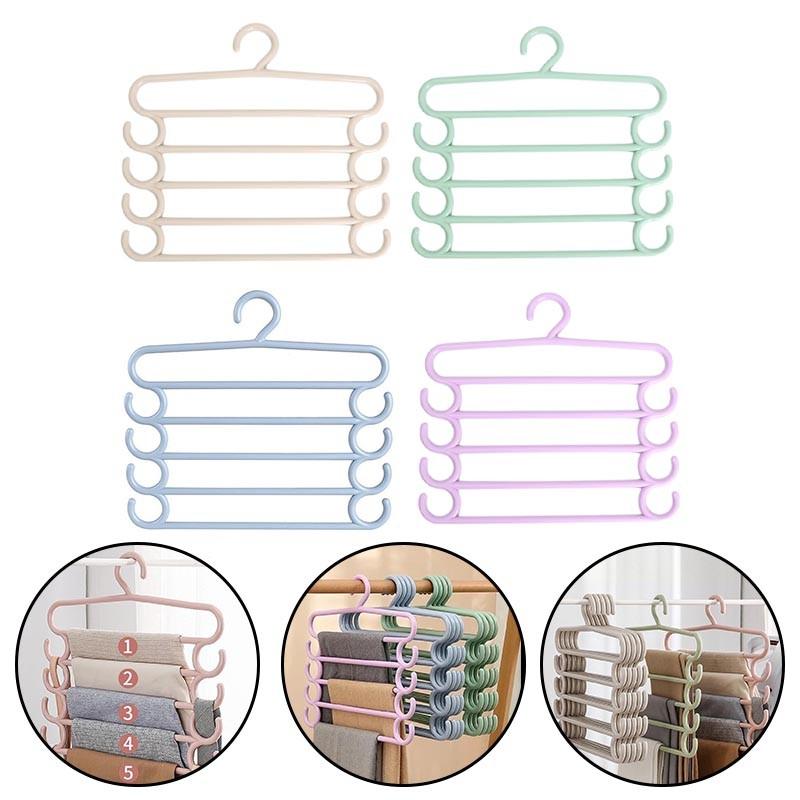 Stay Organized with 5 Layer Hanger for Trousers Pants and Accessories
