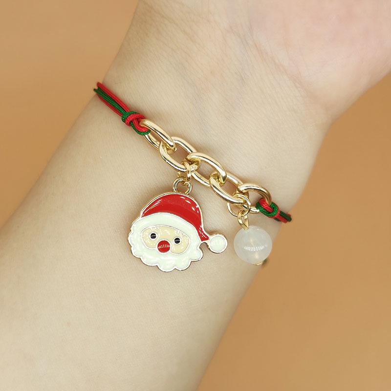 Luminous Christmas Alloy Bracelet with Santa, Tree, Bell, Snowflake, and Lucky Bag Charms