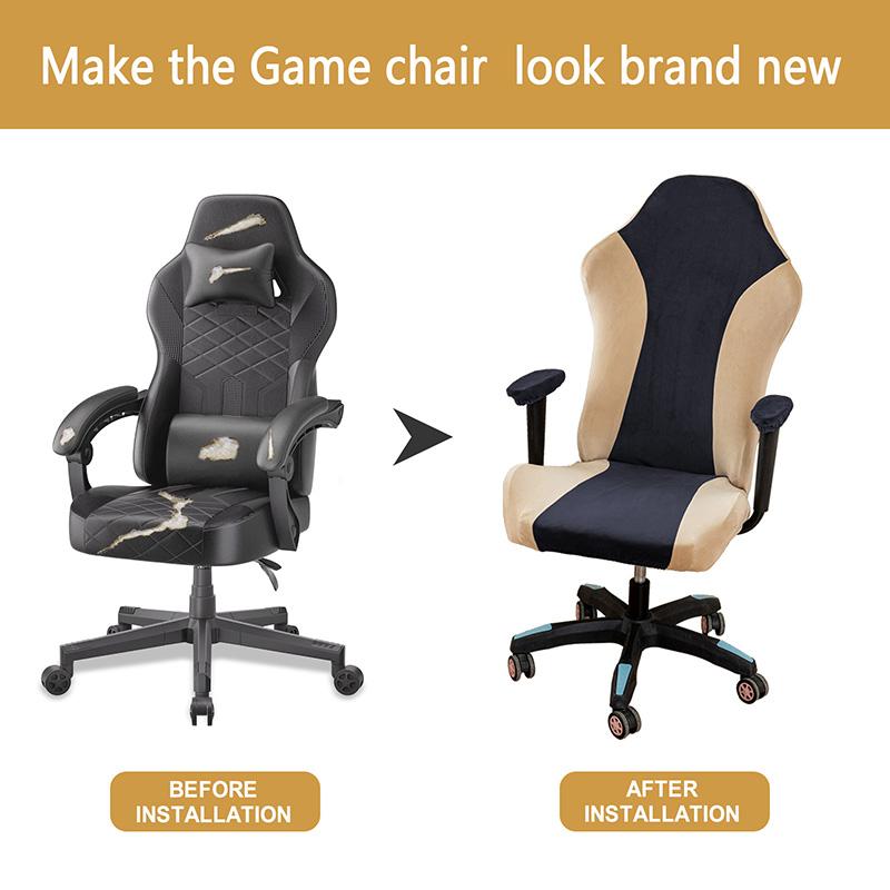 Office Swivel Chair Cover E-sports Computer Game Chair Seat Case Ticken Velvet Home Gaming Chair Covers With Armrest Cover