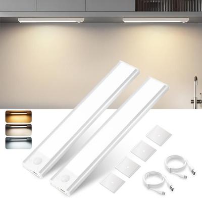 LED Under-cabinet Lighting for Kitchen - NETTLIFE - 20 Cm (pack of 2) - Motion Detector - USB Rechargeable - 3 Temperatures