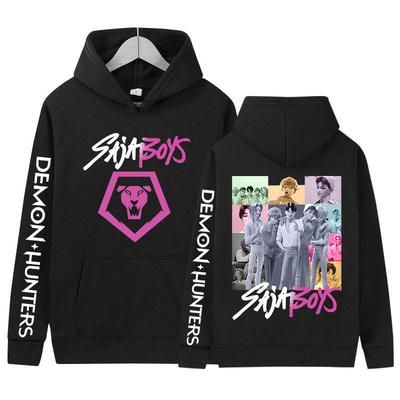 K-pop Saja Boys Demon Hunters Hunters Movie Graphic Hoody Men Women Retro Aesthetic Long Sleeve Pullover Hoodies Streetwear