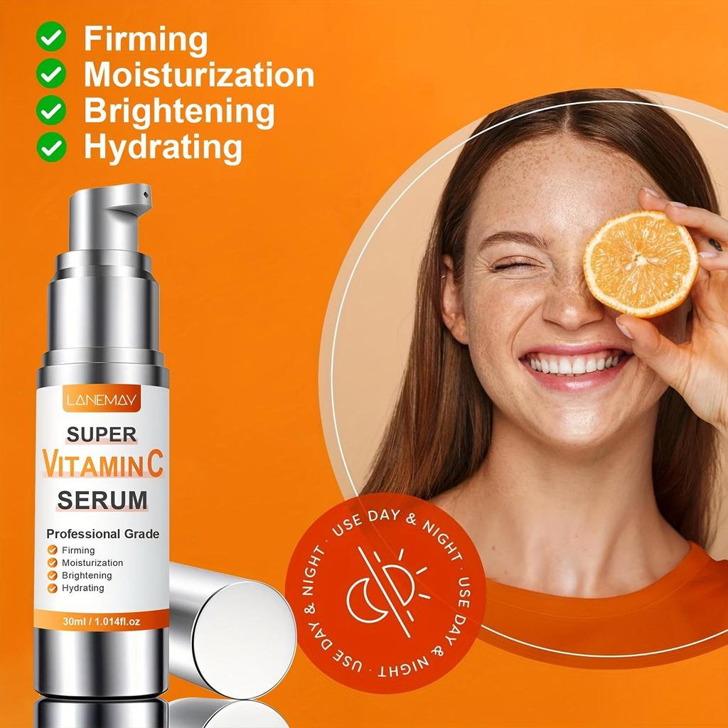Super Vitamin C Serum - Deep Moisturizing and Hydrating Facial Skin, Brighten Skin and Improve Skin Texture - Suitable for All Skin Types,30ml