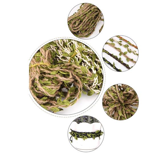 10m Cloth Hemp Rope Artificial Green Leaves Rattan DIY Craft Decorative Ribbon