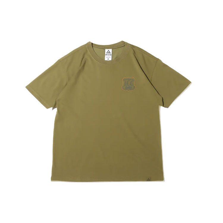 Nike ACG T Shirts Men's Green Crew Neck Moderate Straight Fit DR7758-378