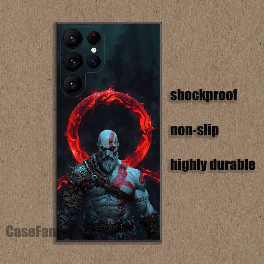 Game G-God of W-War Kratos For Samsung S26,S25,S24,S21,S22,S23,S30,Ultra,S20,Plus,Fe,Lite,5G Black Cover Phone Case