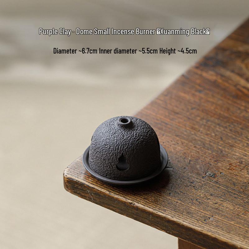 Guanlan Zisha Ceramic Incense Burner - Round Lid, Ideal for Sandalwood & Agarwood, Zen Tea Ceremony Ornament.