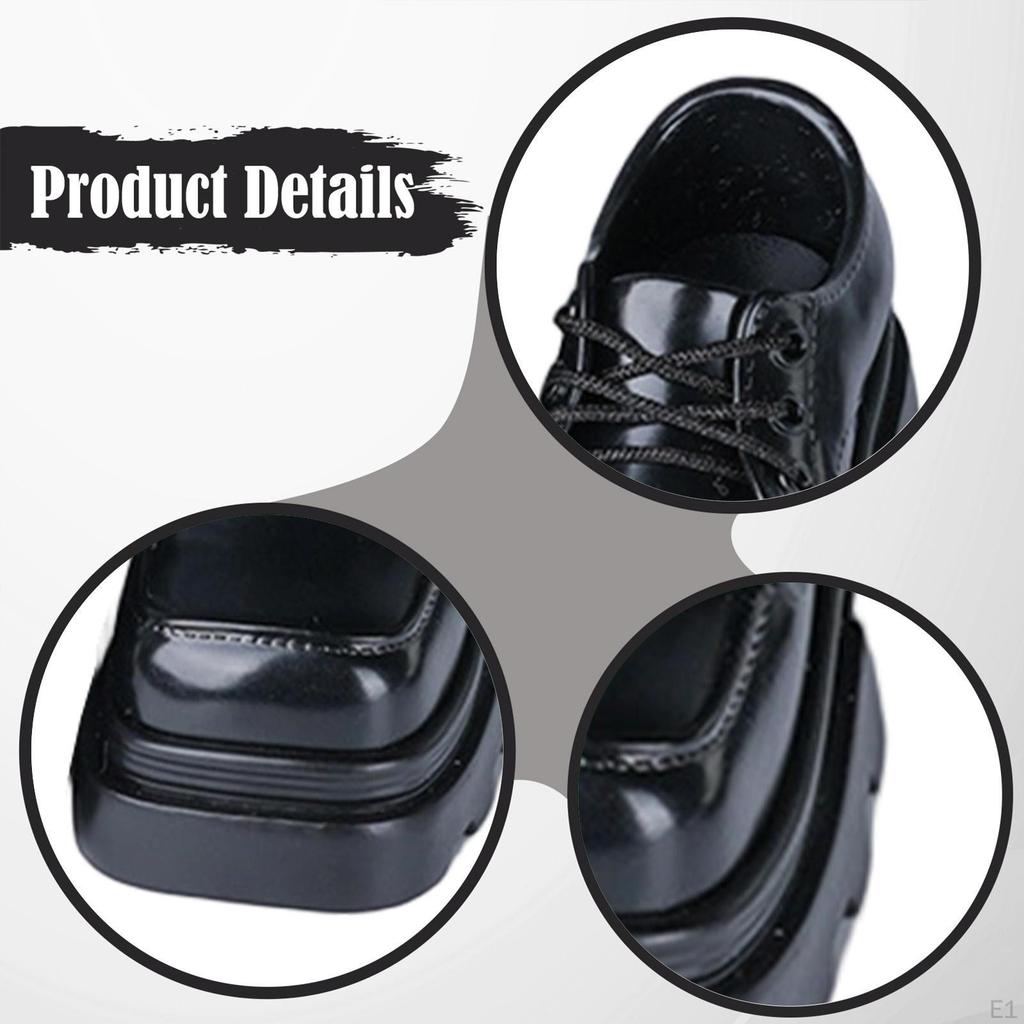 2Pcs 1/4 Scale Doll Shoes Action Figure Footwear Daily PVC Square Toe for Fancy Dress Toy