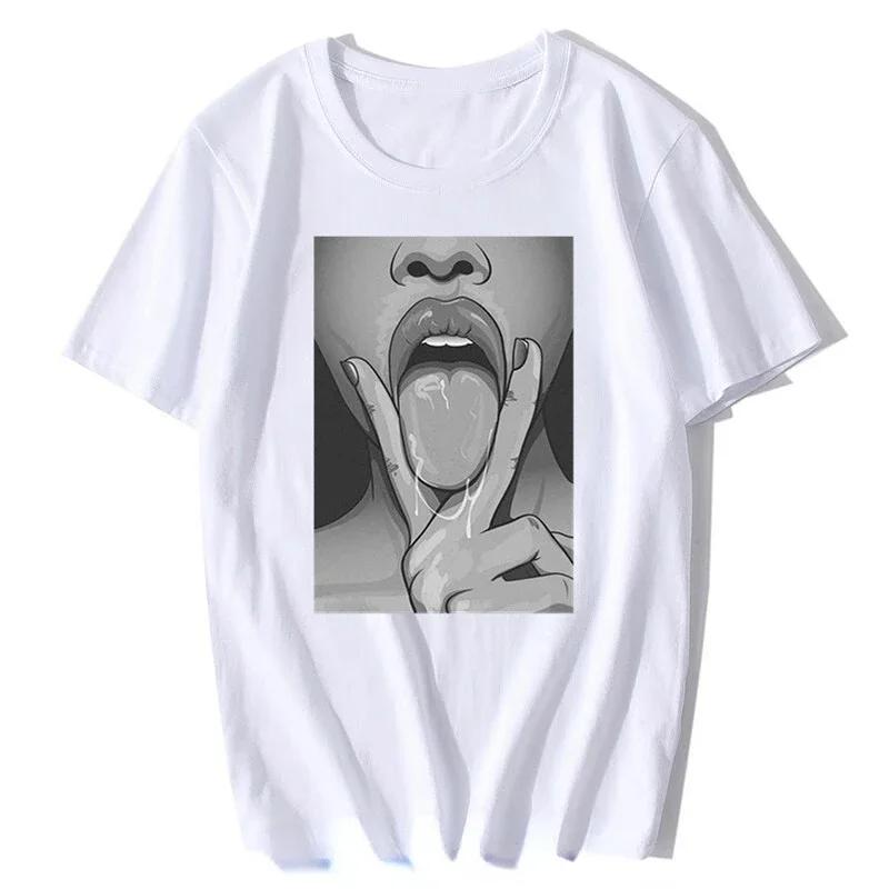Graphic Tops Streetwear Tees Punk Tongue Nasty Sexy Tumblr Tshirt Unisex Babe Hentai T Shirt  Trend Tops Popular Gothic Shirt Unisex T-Shirt