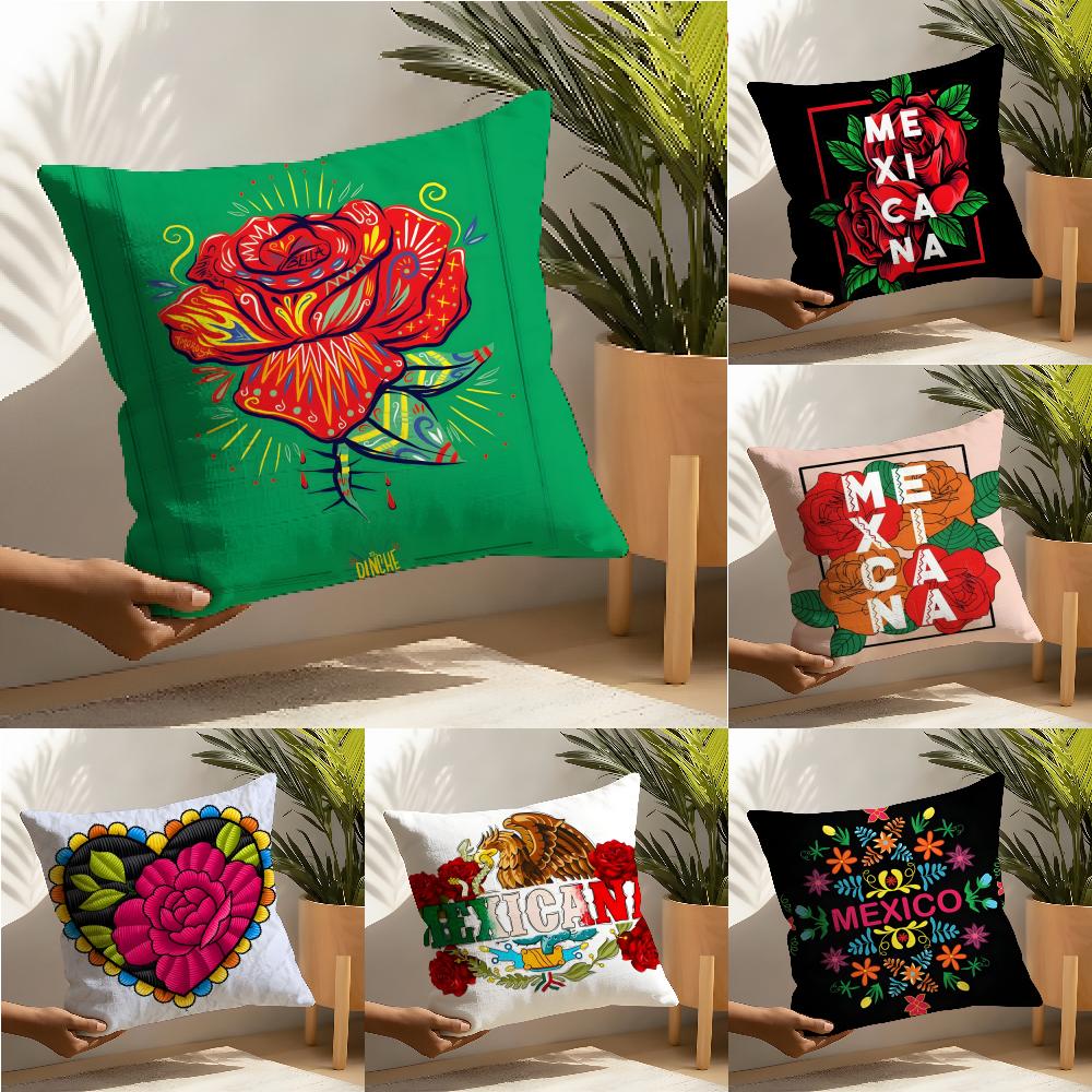 M-Mexicana Aesthetics And Art Pillow Case Linen Cushion Covers For Decorative Sofa Home Pillows Case Car Chair Pillows Cases