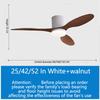 25/42/52in Smart Ceiling Fan Light Stepless Dimming LED Lighting Fan 3 Blades DC Motor Silent Ceiling Fan Lamp