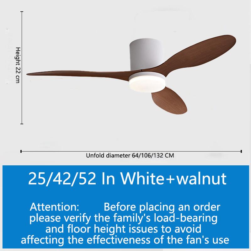 25/42/52in Smart Ceiling Fan Light Stepless Dimming LED Lighting Fan 3 Blades DC Motor Silent Ceiling Fan Lamp