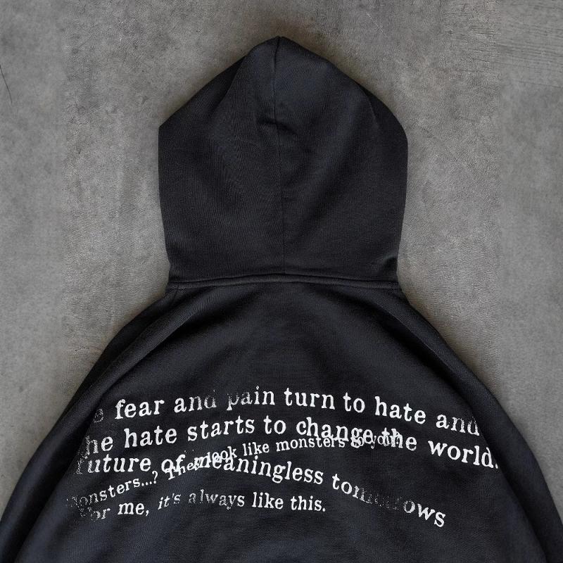 European and American Y2K Street Retro Trendy Printed Pattern Long Sleeve Hoodie