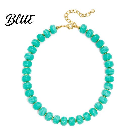 Charmanter Hals Schmuck Klobiger Bunter Perlen Choker Harz Perlen Halskette