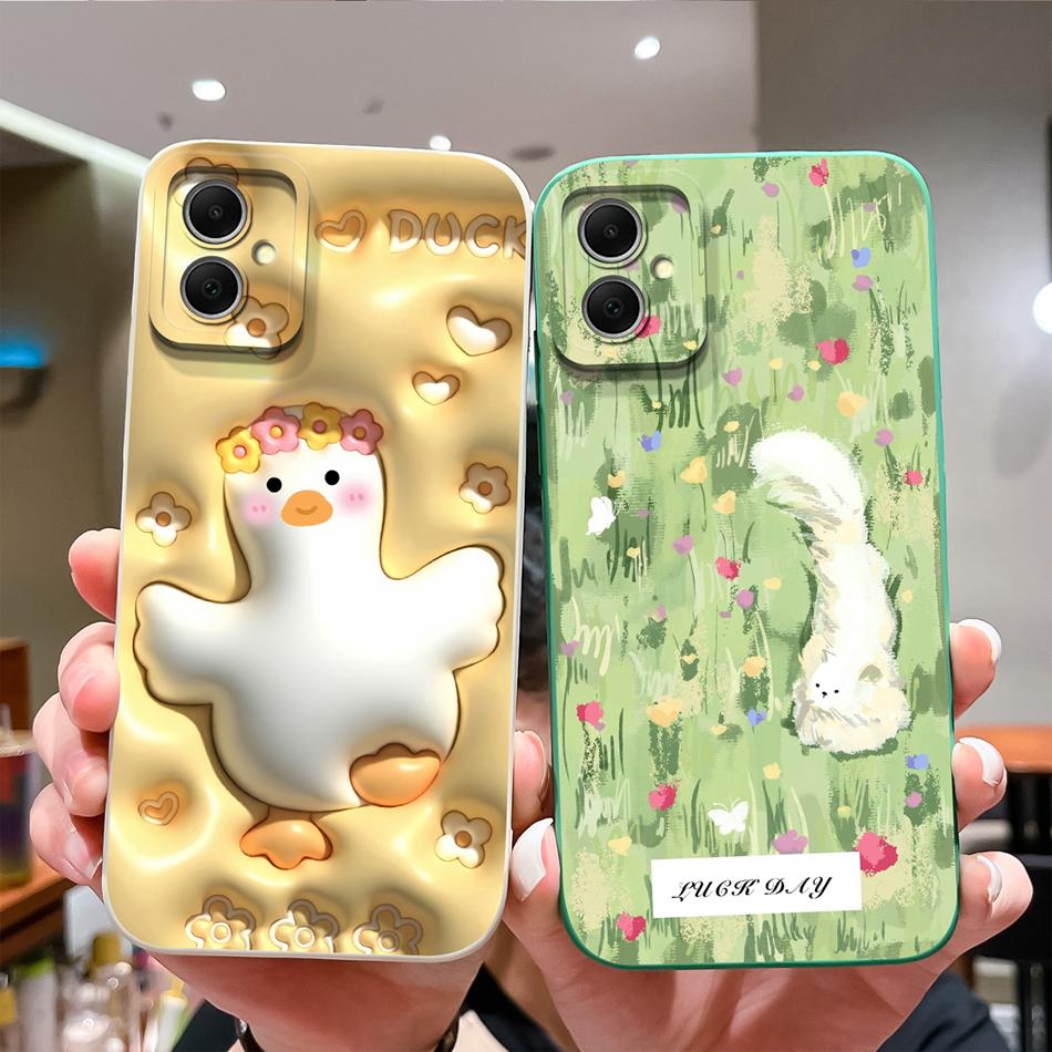 For Samsung Galaxy A05 A05S Case Cute Design Full Protection Funda For Samsung A 05 Soft Liquid Silicone Phone Back Cover Coque