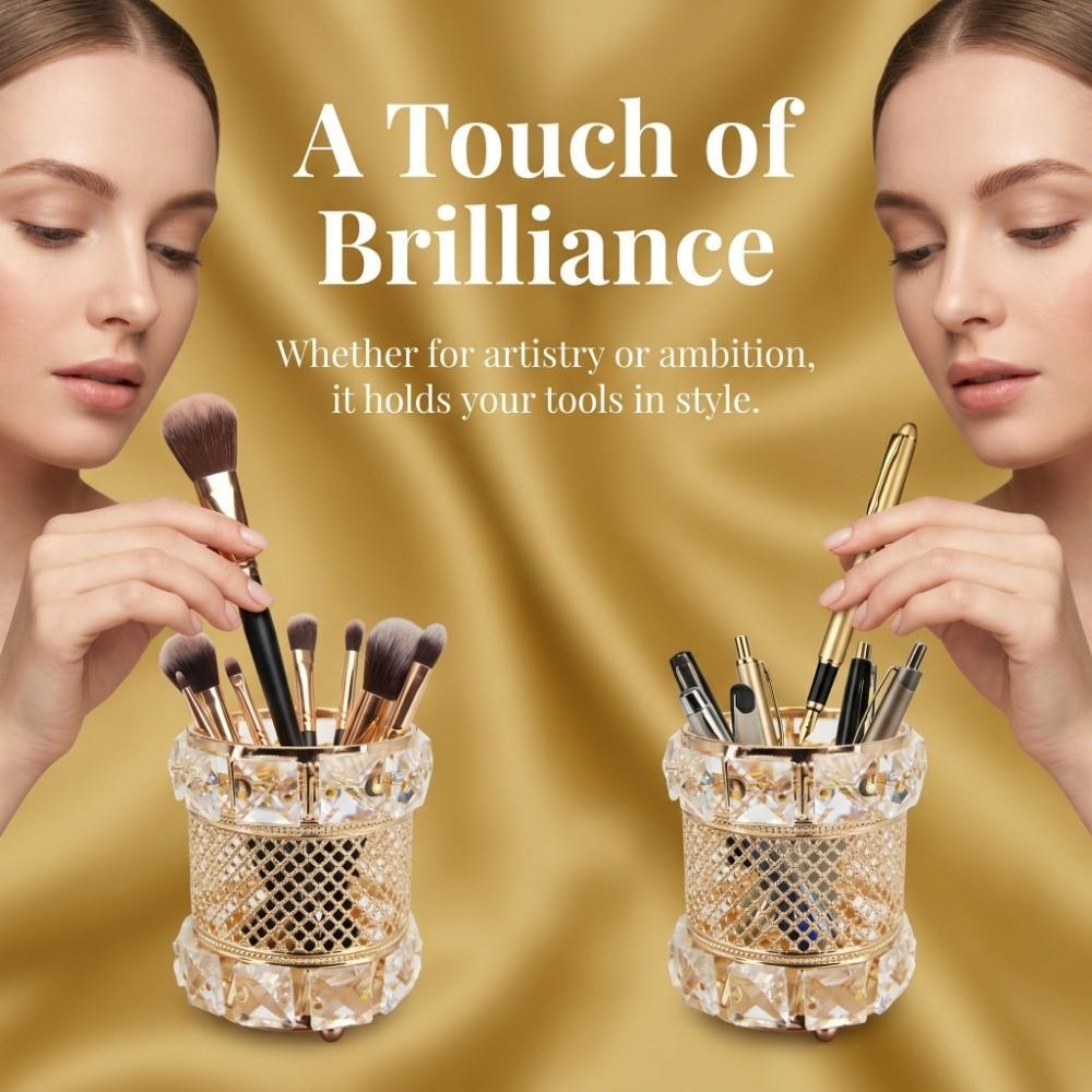 Crystal Cosmetics Brushes Storage Cup Elegant Cosmetic Storage Box Personalized pen holder  Makeup
