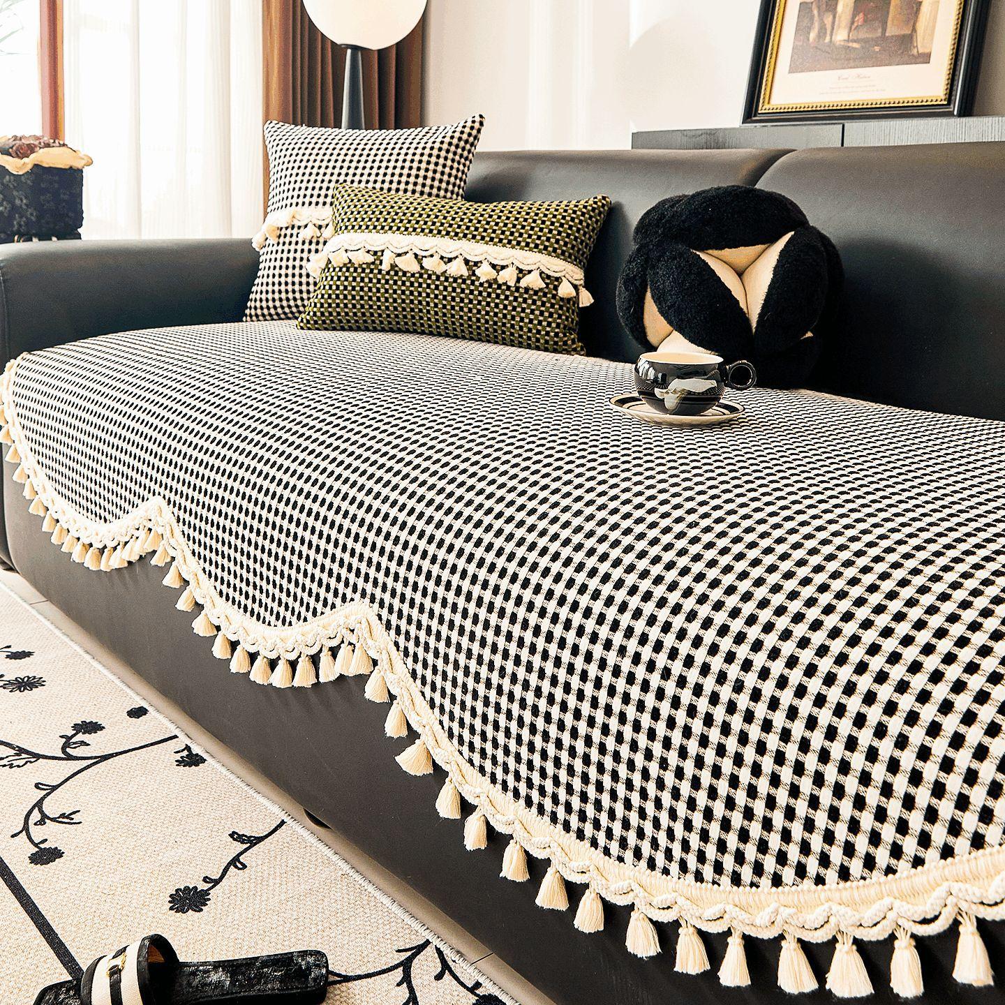 

Подушка для дивана с кисточками, универсальная для всех сезонов, в средневековом и античном стиле, прямой ряд, новая специальная нескользящая подушка для сиденья для 30 * 50Cm waist pillowcase