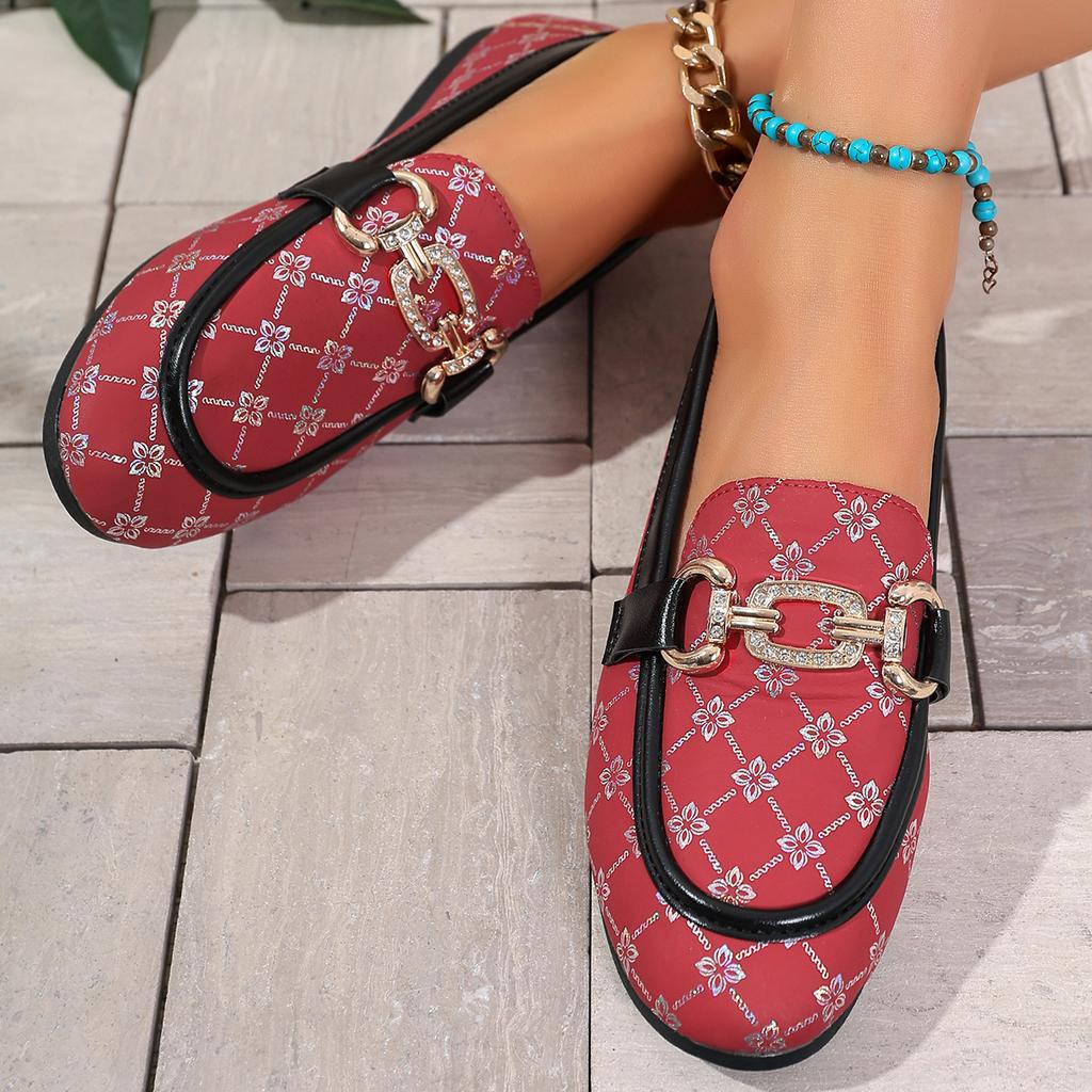 Women Loafers Comfortable Low Heel Summer Shoes Print Casual Slip-On Sneakers Colorful Large Size Flat Bottom Single Shoes Women